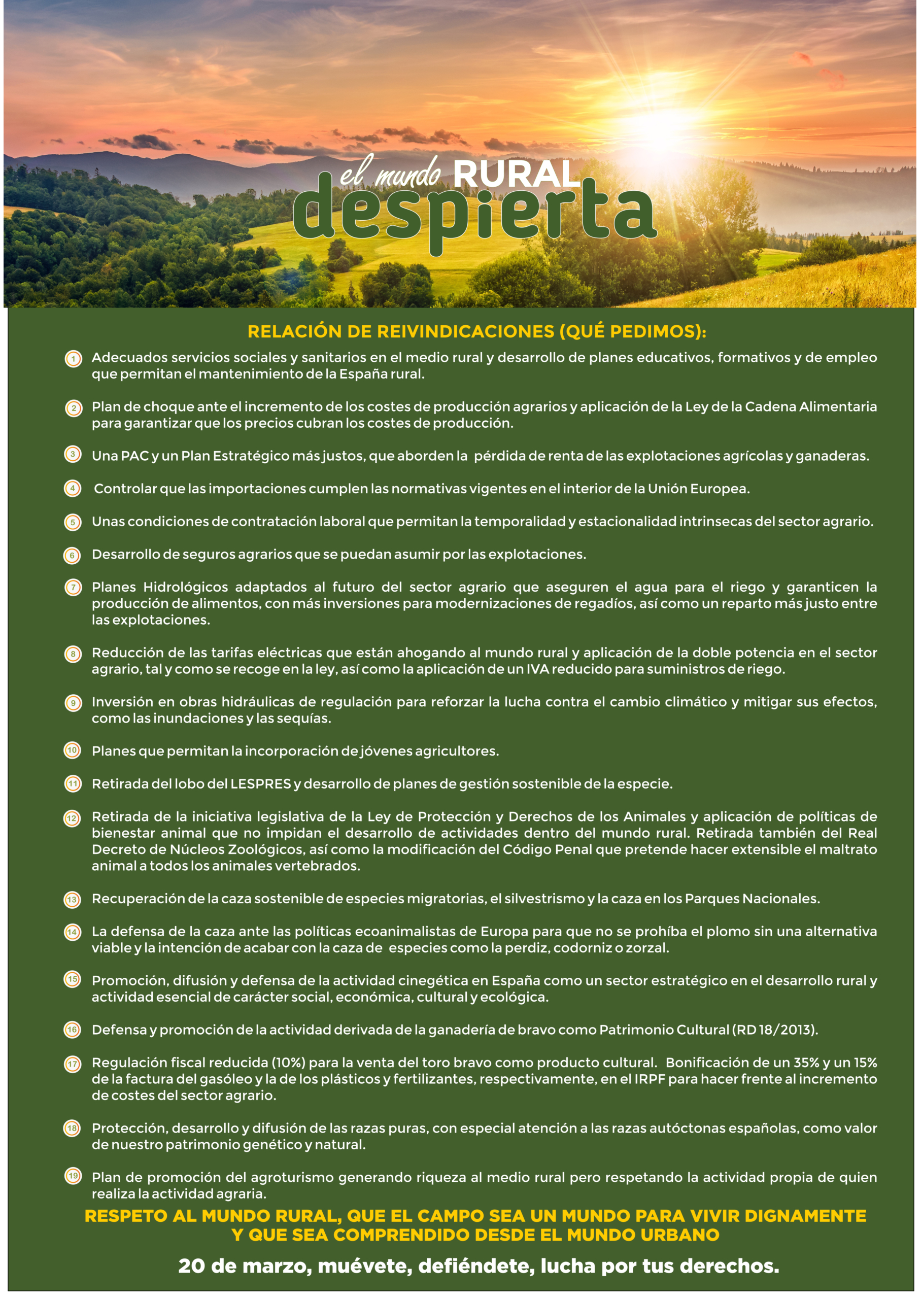 Manifiesto manifestación 20 de marzo 2022